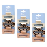 Pharmacy Health Medium Claw Clips Mixed 3 Pack Bundle of 3
