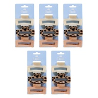 Pharmacy Health Medium Claw Clips Mixed 3 Pack Bundle of 5