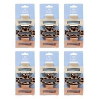 Pharmacy Health Medium Claw Clips Mixed 3 Pack Bundle of 6