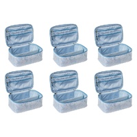 Femme Beaute Train Case Blue Abstract Pack of 6
