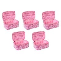 Femme Beaute Train Case Pink Floral Pack of 5