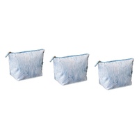 Femme Beaute Large Pouch Blue Abstract Pack of 3