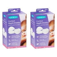 Lansinoh Contact Nipple Shields Size Two, 24mm, Pair Pack of 2
