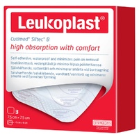 Leukoplast Cutimed Siltec B Foam Dressing 7.5cm x 7.5cm 3 Pack