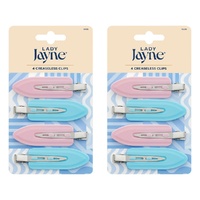 Lady Jayne Multi-Coloured Creaseless Clips Assorted Colours 4 Pack Bundle of 2