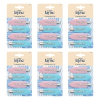 Lady Jayne Multi-Coloured Creaseless Clips Assorted Colours 4 Pack Bundle of 6