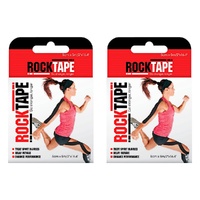 RockTape Premium Kinesiology Tape Black 5cm x 5m Pack of 2