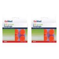 EziMed Kids Silicon Earplugs with Case 6 Pairs x 6 Bundle of 2