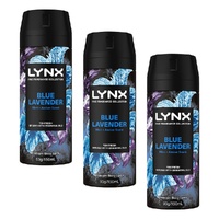 Lynx Fine Fragrance Body Spray Blue Lavender 150mL x 6 Bundle of 3