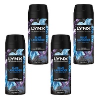 Lynx Fine Fragrance Body Spray Blue Lavender 150mL x 6 Bundle of 4