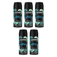 Lynx Fine Fragrance Body Spray Aqua Bergamot 150mL x 6 Bundle of 5