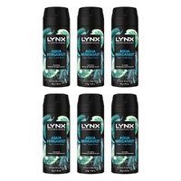 Lynx Fine Fragrance Body Spray Aqua Bergamot 150mL x 6 Bundle of 6