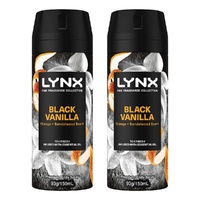 Lynx Fine Fragrance Body Spray Black Vanilla 150mL x 6 Bundle of 2