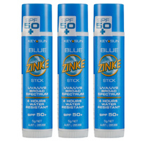 ZINKE SPF 50 Plus Blue Zinc Stick 5g Pack of 3