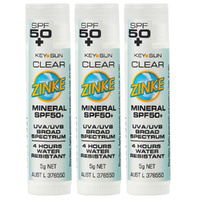 ZINKE SPF 50 Plus Clear Mineral Zinc Stick 5g Pack of 3