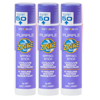 ZINKE SPF 50 Plus Purple Zinc Stick 5g Pack of 3