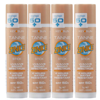 ZINKE SPF 50 Plus Tanne Zinc Stick 5g Pack of 4