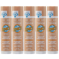 ZINKE SPF 50 Plus Tanne Zinc Stick 5g Pack of 5