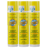 ZINKE SPF 50 Plus Yellow Zinc Stick 5g Pack of 3