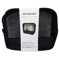 Mesh Organiser Wetpack Travel Toiletry Cosmetic Bag Large Black 22 x 5.5 x 18.5cm