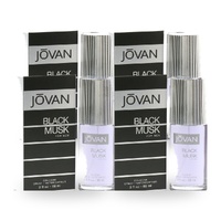 Jovan Black Musk for Men Eau De Cologne EDC Spray 88ml Pack of 4