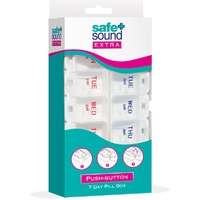 Safe and Sound Extra Twice-Daily Push-Button 7-Day Pill Box Medicine Organiser