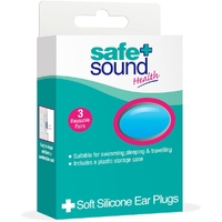 Safe and Sound Soft Silicone Ear Plugs 3 Pairs