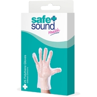 Safe and Sound Health Box Of 25 Polythene Medical Protective Gloves