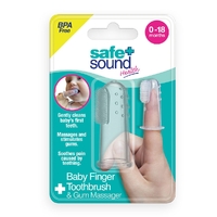 Safe and Sound Baby Finger Toothbrush and Gum Massager Clean Teeth 0-18 Months