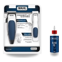 Wahl HomeCut Combo Corded Clipper and Beard Trimmer + Blade Oil Care Kit