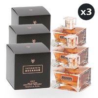David Beckham Intimately Beckham for Men Eau De Toilette EDT Spray 75ml Pack of 3