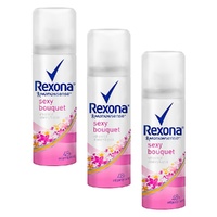 Rexona Antiperspirant Aerosol Deodorant Sexy Bouquet 50mL Pack of 3
