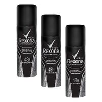 Rexona Men Antiperspirant Aerosol Original 50mL Pack of 3