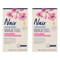 Nair Sensitive Large Wax Strips 40 Pack Bundle of 2