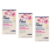 Nair Sensitive Large Wax Strips 40 Pack Bundle of 3