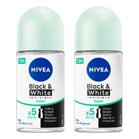 NIVEA Black & White Invisible Fresh 72H Anti-Perspirant 50mL Pack of 2