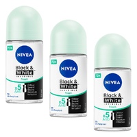 NIVEA Black & White Invisible Fresh 72H Anti-Perspirant 50mL Pack of 3