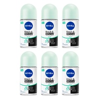 NIVEA Black & White Invisible Fresh 72H Anti-Perspirant 50mL Pack of 6