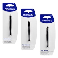 Manicare Flat Tweezers x 3 Bundle of 3