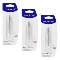 Manicare Tweezer Triple X Gold Tip Pack of 3