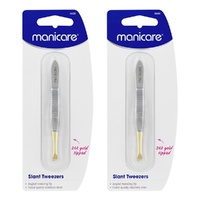 Manicare Slant Tweezers Gold Tipped x 3 Bundle of 2