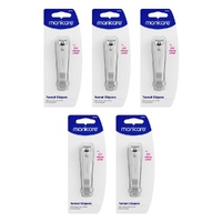 Manicare Toenail Clippers With Catcher and Nail File x 3 Bundle of 5