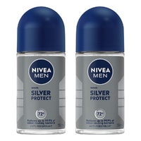 Nivea Deodorant Roll-On Silver Protect 50mL Pack of 2
