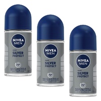 Nivea Deodorant Roll-On Silver Protect 50mL Pack of 3
