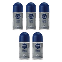 Nivea Deodorant Roll-On Silver Protect 50mL Pack of 5