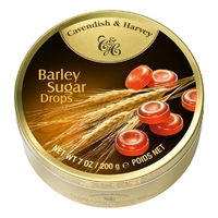 Cavendish and Harvey Barley Sugar Drops 200g Tin Sweets C&H Candy Lollies