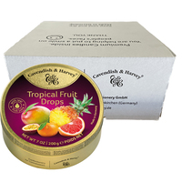 Cavendish and Harvey Tropical Fruit Drops 200g Tin Sweets Candy Lollies x 10