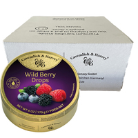 Cavendish and Harvey Wild Berry Drops 175g Tin Sweets Candy Lollies x 10