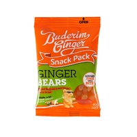 Buderim Ginger Bears Chewable Treat Snack Pack 40g