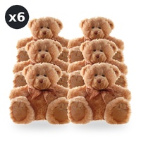 Teddy & Friends Teddy Plush Toy Frankie Brown 20cm Sitting Pack of 6